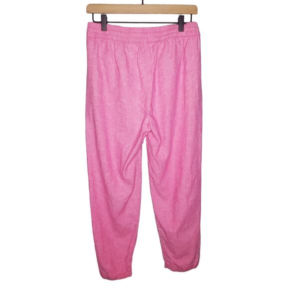 J.Crew Factory Linen-Cotton Drawstring Pant Pink Linen Cotton Blend Women's 8 - Picture 9 of 15